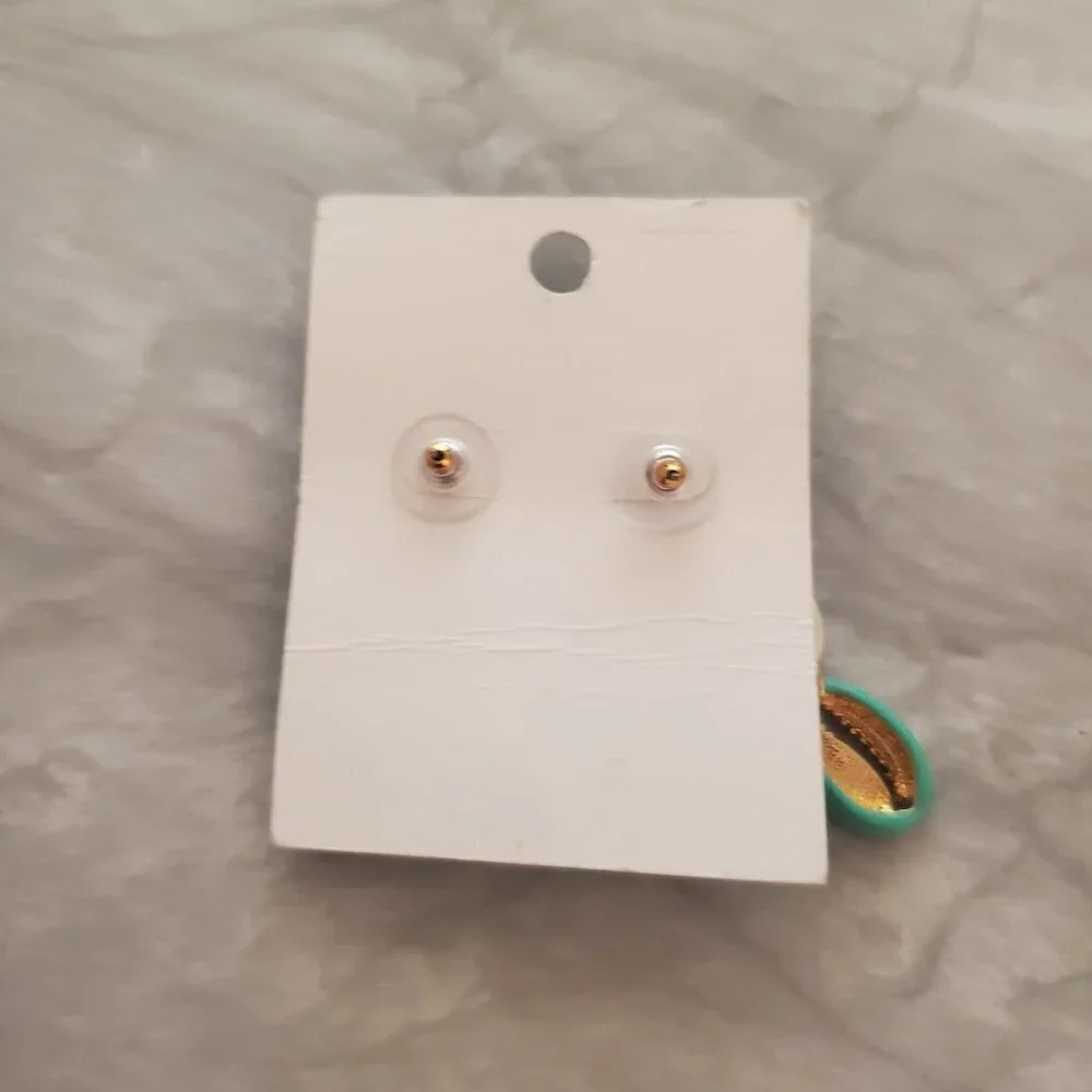 🐚 NEW J.Crew Conch Shell Nautical Beach Enamel Drop Dangle Earrings 🐚